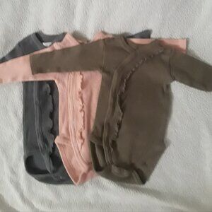 Infant Bodysuit Set - Pink, Gray, and Brown